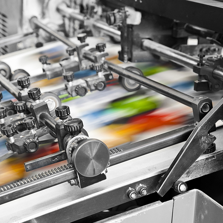Bogen in einer Druckmaschine