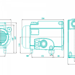 Becker U 4.20 vacuum pump – dimensional drawing