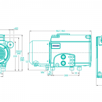 Becker U 4.40 vacuum pump – dimensional drawing