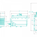 Becker U 4.250 vacuum pump – dimensional drawing