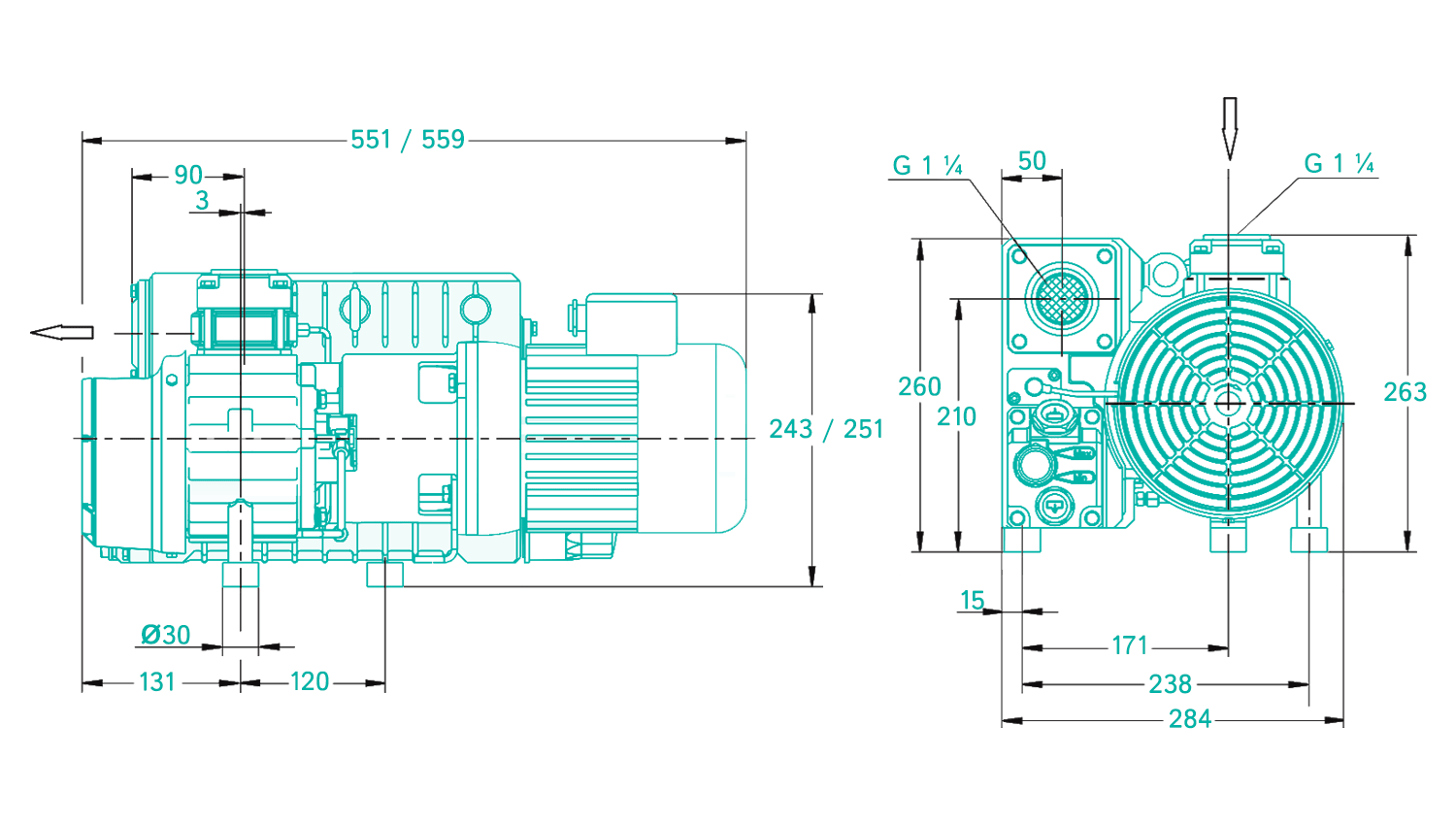 BUSCH R5 RA 0025 F Vakuumpumpe Messungen