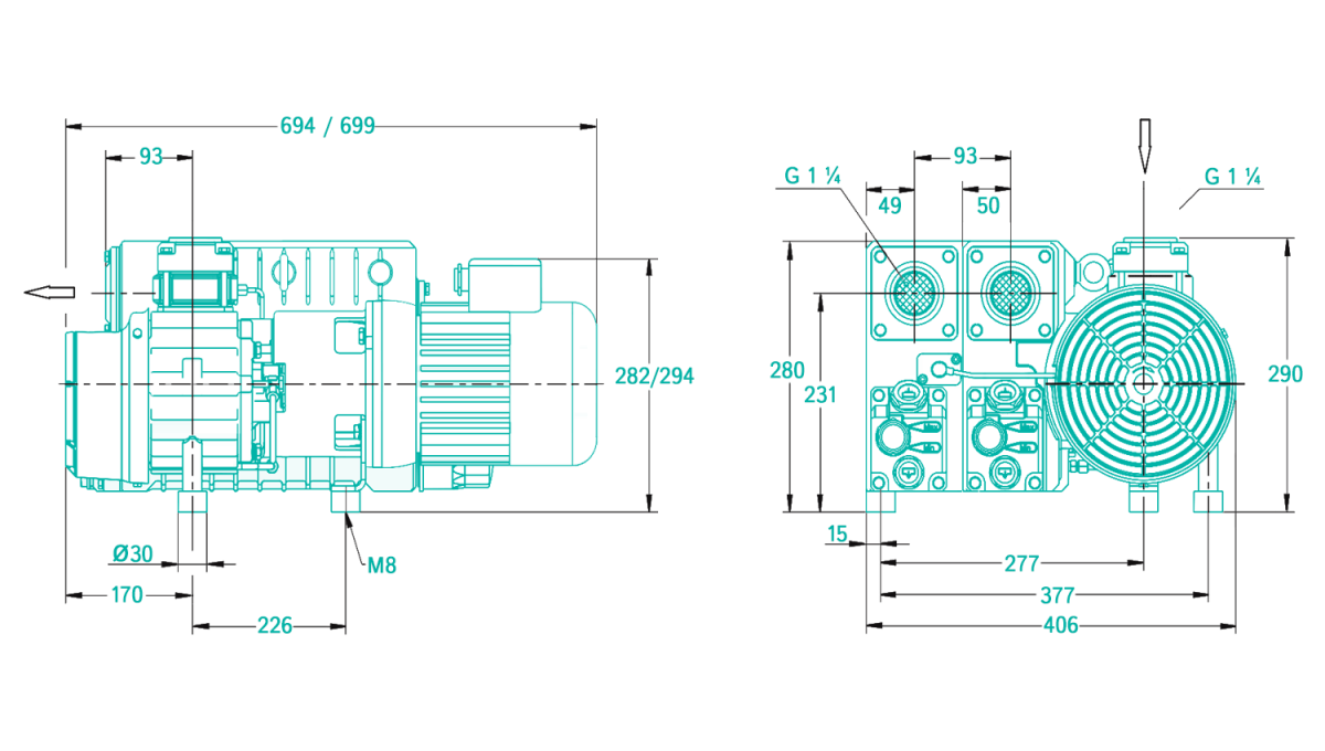 BUSCH rotary vane vacuum pump R5 RA 0302 D Ehrler & Beck