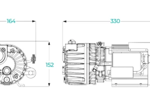 R5 PB 0008 C Vacuum Pump - Dimensional Drawing