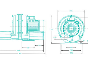 Dimensiones del ventilador SAMOS SI 0090 E2