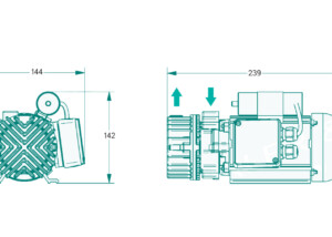 Dimensiones de la bomba de vacío SECO SV 1003 D