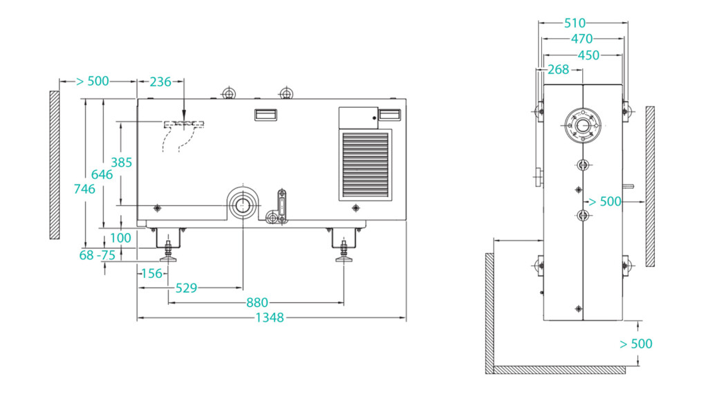 SCREWLINE SP 250 screw vacuum pump dimensions